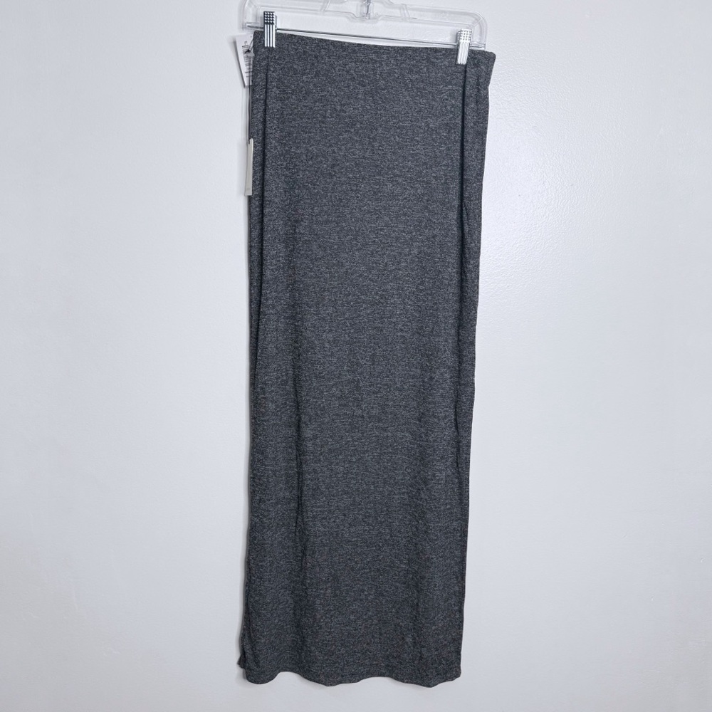 NWT Aritzia Babaton‎ Rico Skirt Marled Gray Long Side Slits Medium Minimalist